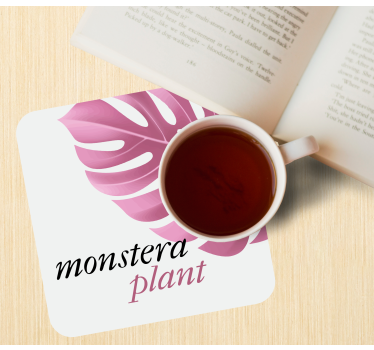 Personalizable coasters monstera leaf design - TenStickers