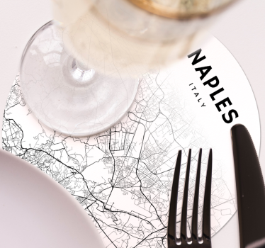 Personalizable coasters naples map outline - TenStickers