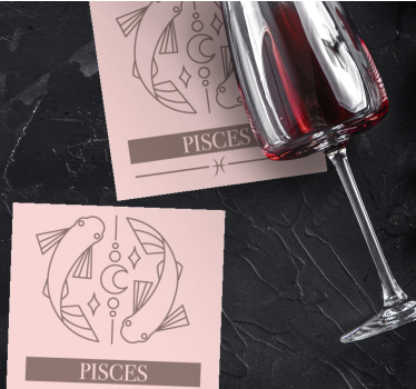 Personalizable coasters pisces zodiac fish symbol - TenStickers