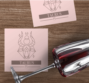 Personalizable coasters taurus zodiac minimalist - TenStickers
