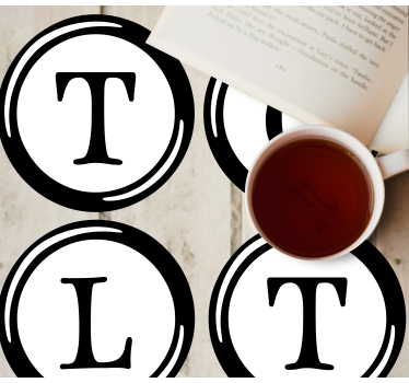 Personalizable coasters with t, c, l monogram - TenStickers