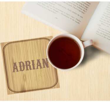 Personalizable coasters with wood grain design - TenStickers