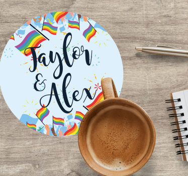 Personalizable Pride Rainbow Flag personalised beer mats - TenStickers