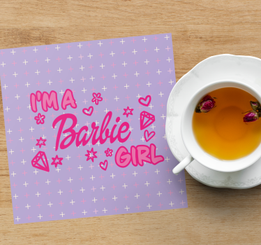 Playful pink quote text coasters - TenStickers