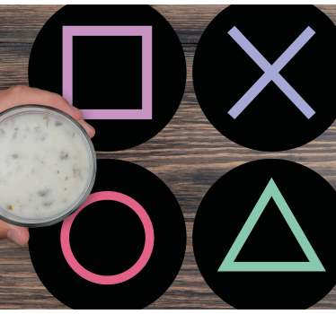 Playstation remote figures modern drink coaster - TenStickers
