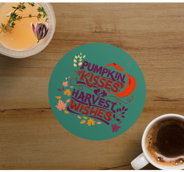 Pumpkin kisses and wishes personalised beer mats - TenStickers