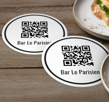 QR code menu custom restaurant drink coaster - TenStickers