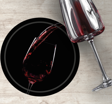 Red wine cup retro coasters - TenStickers