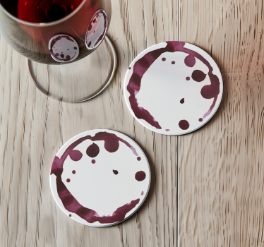 Red wine stains drink coaster - TenStickers