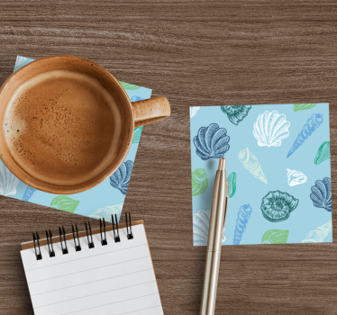 Seashell patterns motif coasters - TenStickers