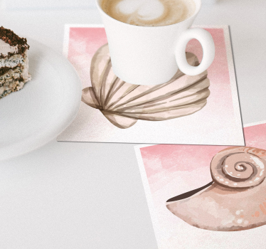 seashells watercolor seashell coasters - TenStickers
