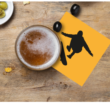 Skate boarder silhouette geeky coaster - TenStickers
