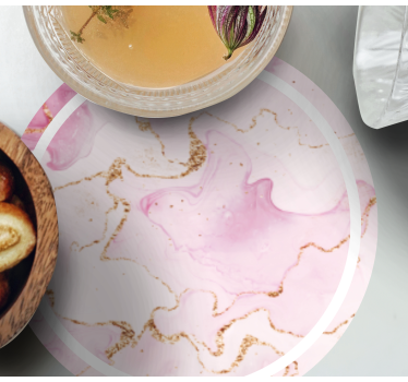 Soft marble pink design coasters - TenStickers