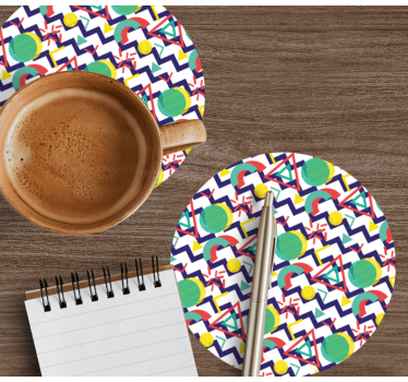 Strong colors geometric painting modern drink coaster - TenStickers