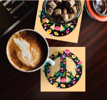 Text coasters botanical serenity design - TenStickers