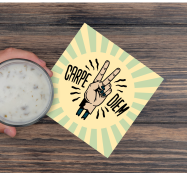 Text coasters peace hand symbol - TenStickers