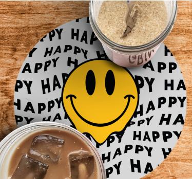 Text coasters smiley face of joy - TenStickers