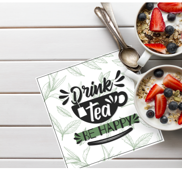 Text coasters tea cup inspirational quote - TenStickers