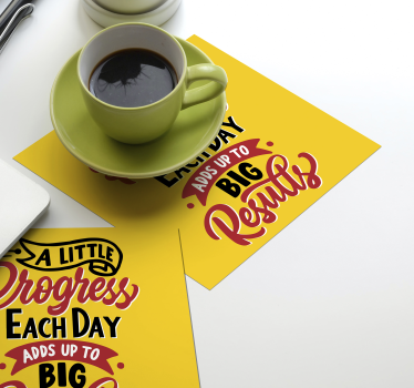 Text coasters with inspirational quote design - TenStickers