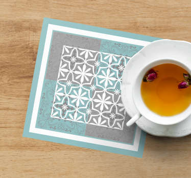 Tile coasters with intricate floral design - TenStickers