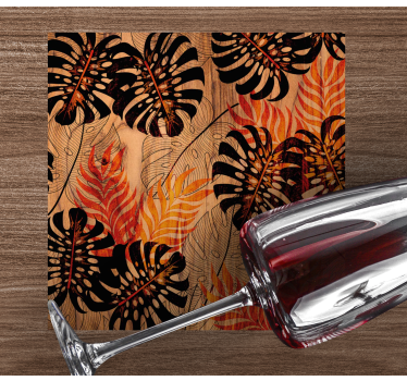 Tropical foliage pattern coasters - TenStickers