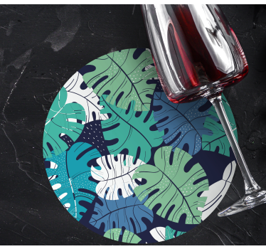 Tropical leaf emblem coasters - TenStickers