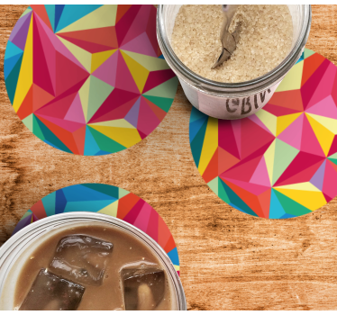 Vibrant geometric patterns coasters - TenStickers