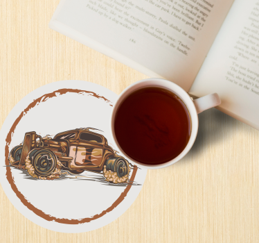 Vintage coasters classic race car print - TenStickers