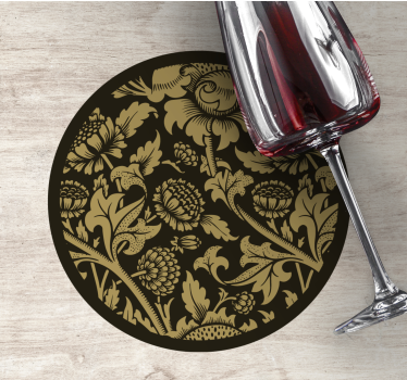 Vintage coasters floral gold design - TenStickers