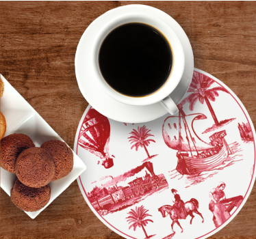 Vintage coasters vintage nautical scene - TenStickers
