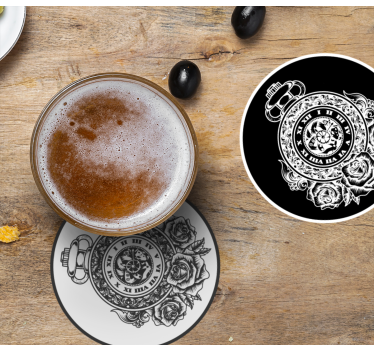 Vintage coasters vintage pocket watch roses - TenStickers