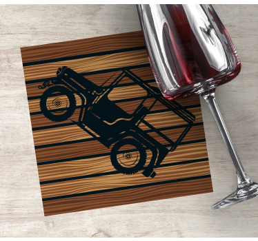 Vintage jeep retro coasters - TenStickers