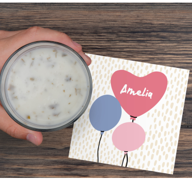 Wedding coasters heart shaped balloon trio - TenStickers