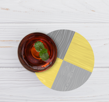 Wood grain circular pattern coasters - TenStickers