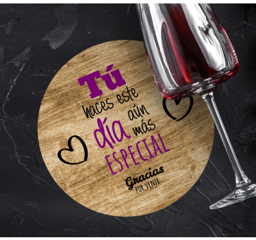 Wood pattern you make this day special sayings coasters - TenStickers
