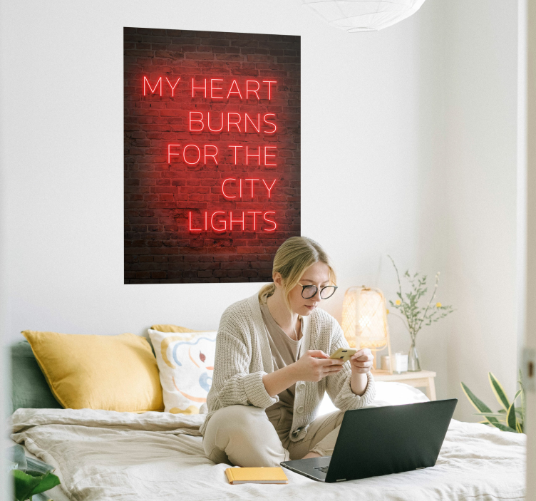 Neon text quote wall poster - TenStickers
