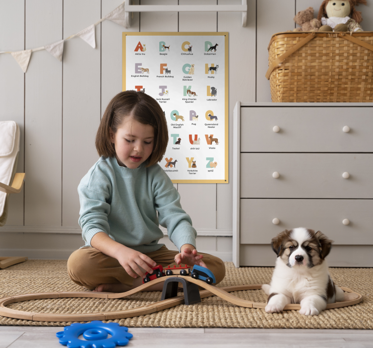 Dog breeds alphabet wall poster - TenStickers