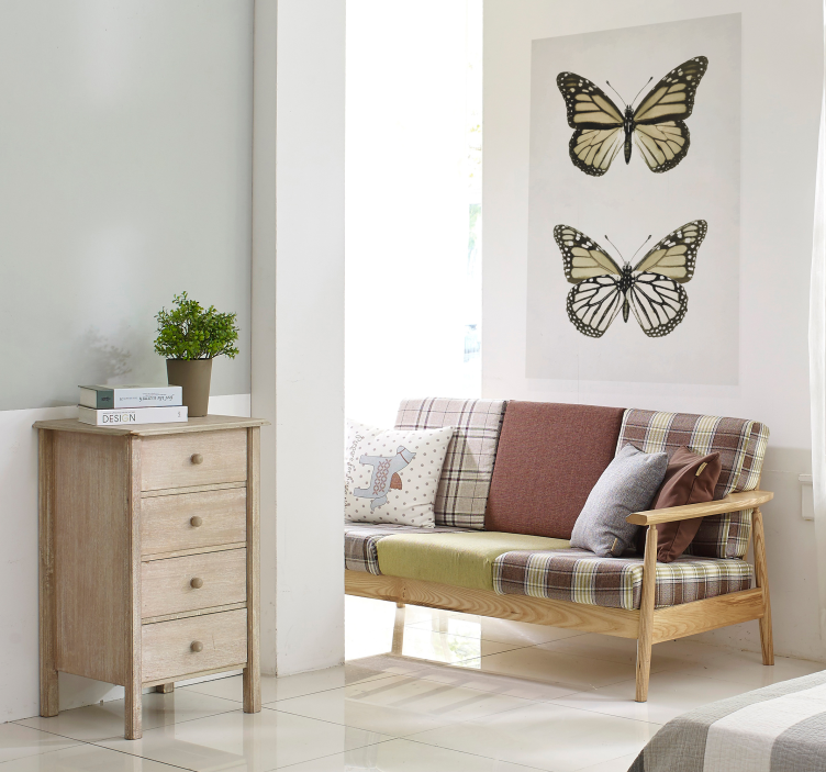 Vintage Butterfly living room poster - TenStickers