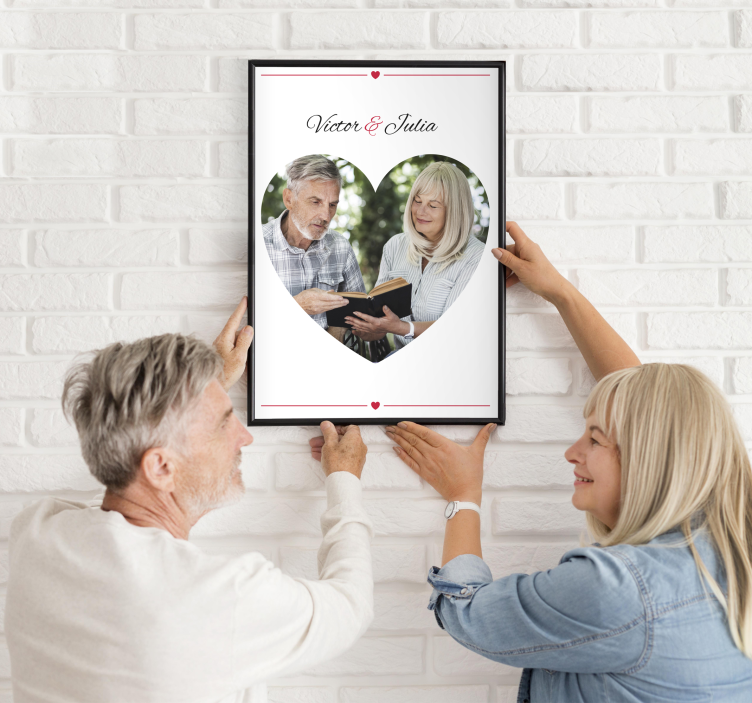 Romantic customisable poster with photo - TenStickers