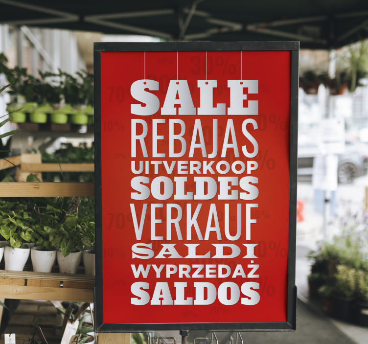 Sale promo different languages wall poster - TenStickers