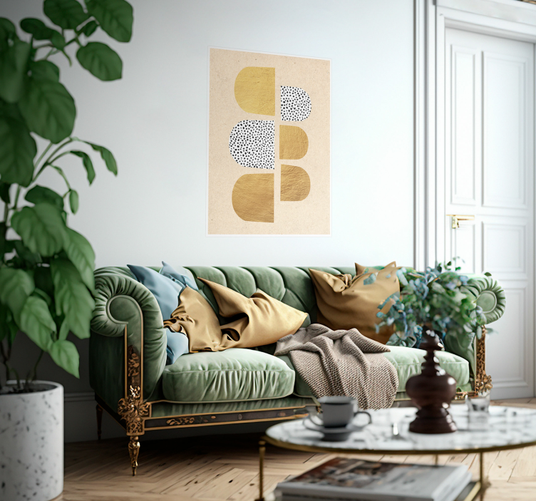 A golden abstract wall poster - TenStickers