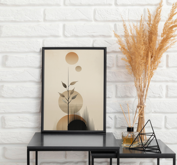 abstract boho plant minimalist poster - TenStickers