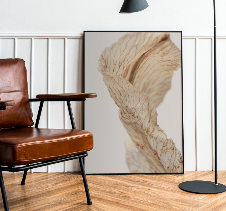 macro photo of a leaf minimalist poster - TenStickers