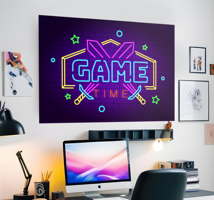 Neon effect video game poster - TenStickers