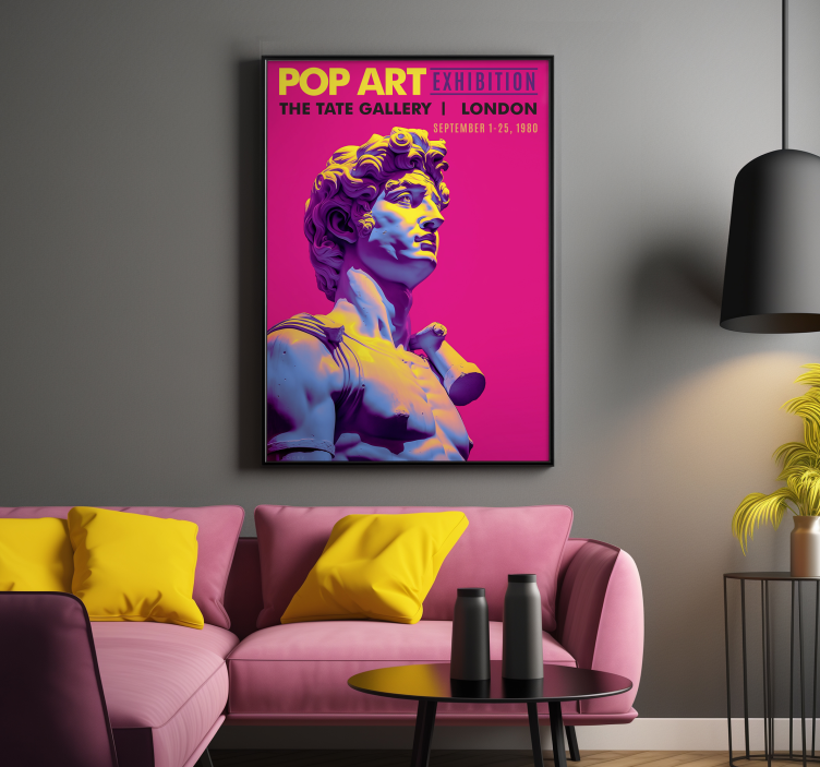 Pop art exhibition living room poster - TenStickers