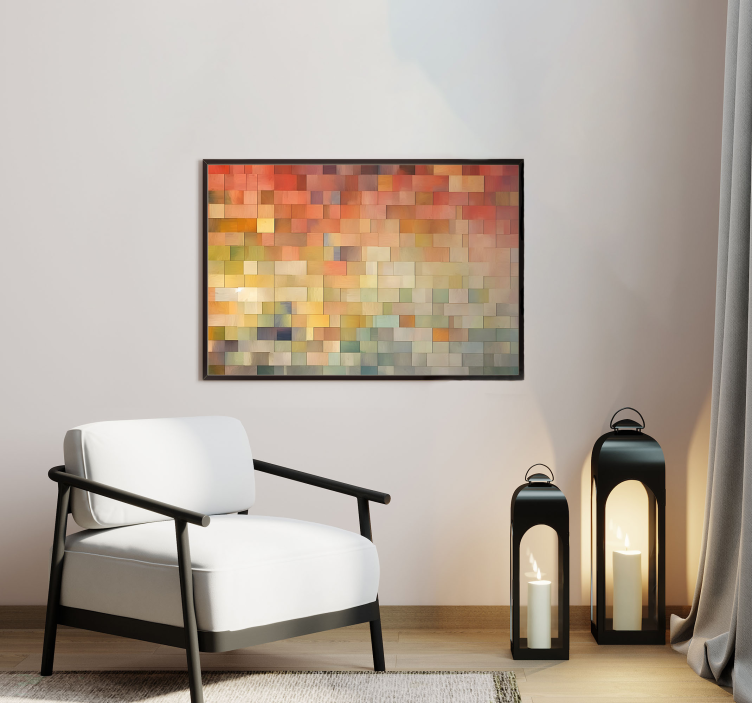 Squares of color abstract poster - TenStickers
