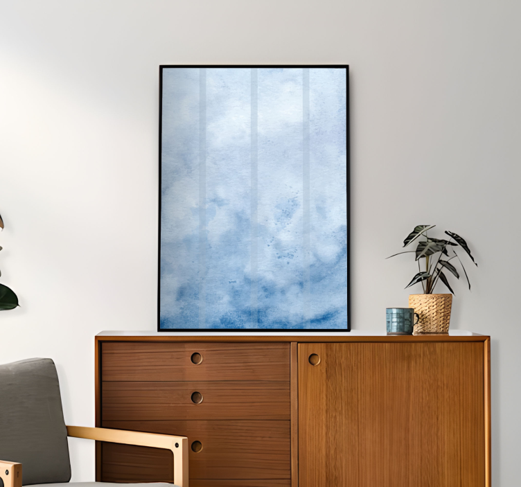 Shades of blue abstract poster print - TenStickers