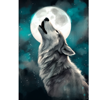 Wolf howling animal design poster - TenStickers