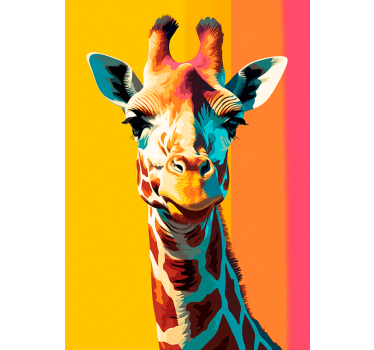giraffe portrait pop art poster - TenStickers
