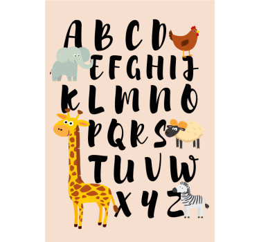 Animals with alphabet nursery poster - TenStickers